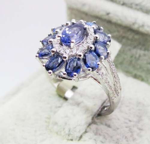 ***IN STOCK***REAL STONES!!! DARK TANZANITE AND SOLID STERLING SILVER RING