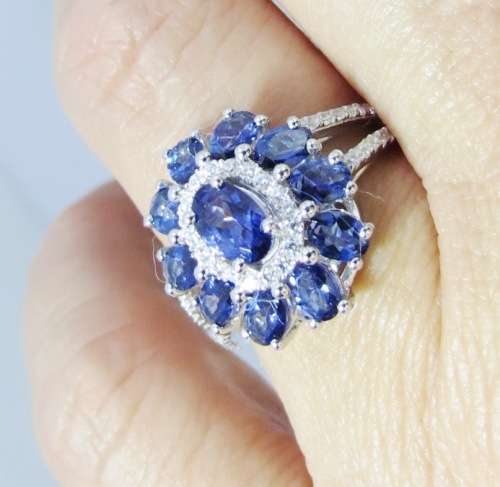 ***IN STOCK***REAL STONES!!! DARK TANZANITE AND SOLID STERLING SILVER RING