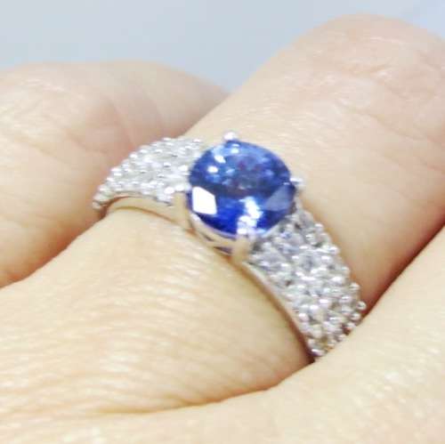 ***IN STOCK***REAL STONES!!! DARK TANZANITE AND SOLID STERLING SILVER RING