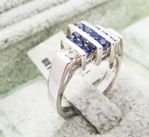 ***IN STOCK***REAL STONES!!! DARK TANZANITE AND SOLID STERLING SILVER RING
