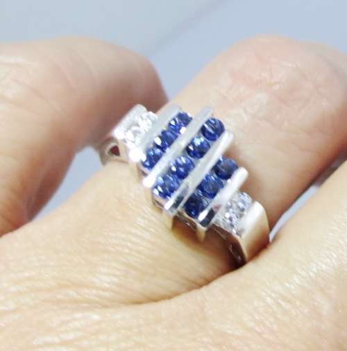 ***IN STOCK***REAL STONES!!! DARK TANZANITE AND SOLID STERLING SILVER RING