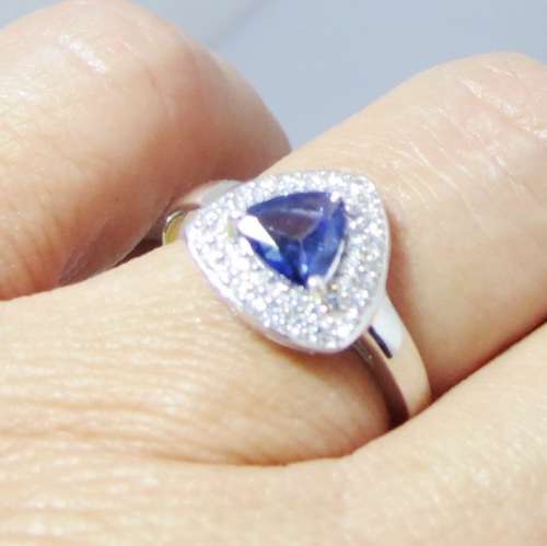 ***IN STOCK***REAL STONES!!! DARK TANZANITE AND SOLID STERLING SILVER RING