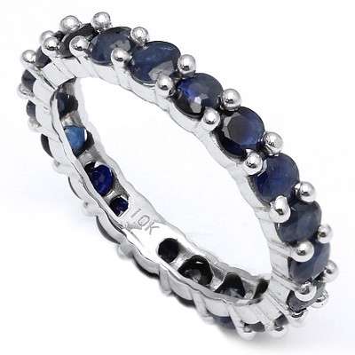 ***IN STOCK***REAL STONES!!! 3.17 CT GENUINE SAPPHIRE 10K SOLID WHITE GOLD RING