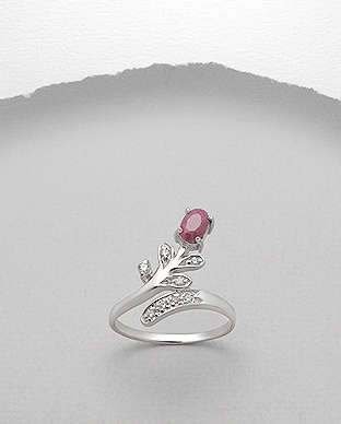 "IN STOCK!!"  Solid 925 Sterling Silver and Ruby Gemstone Ring Size 7
