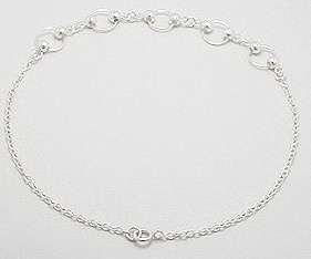 "IN STOCK!!"  Sterling silver anklet decorated with small circles & balls