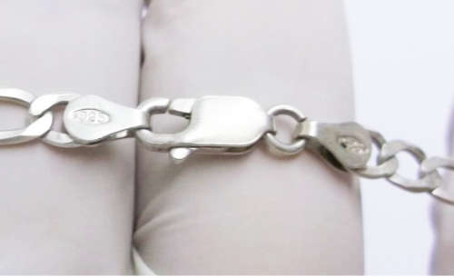 **IN STOCK!!**HEAVY!! STERLING SILVER NECKLACE WITH FIGARO STYLE LINKS
