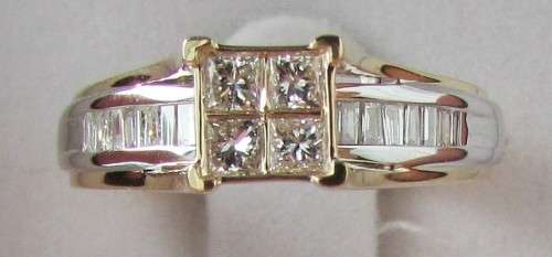 **IN STOCK!!**CERTIFICATE INCLUDED!!WONDERFUL 0.70CT DIAMOND, WHITE AND YELLOW GOLD ENGAGEMENT RING.