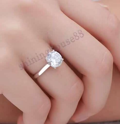 **IN STOCK!!** Pave Flawless Round 9mm 4.9CT Flawless Cubic Zirconia Fine Ring Sterling Silver