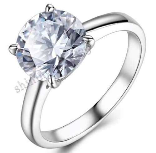 **IN STOCK!!** Pave Flawless Round 9mm 4.9CT Flawless Cubic Zirconia Fine Ring Sterling Silver