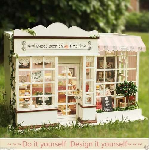 "IN STOCK" DIY Wooden 3D Dollhouse Romantic Scene Sweet Time Kits With Furniture X-Mas Gift