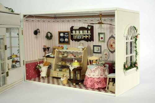 "IN STOCK" DIY Wooden 3D Dollhouse Romantic Scene Sweet Time Kits With Furniture X-Mas Gift
