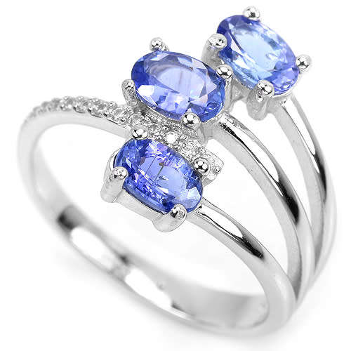***IN STOCK!!***REAL GEMSTONES***AAA BLUE TANZANITE OVAL STERLING 925 SILVER RING 8
