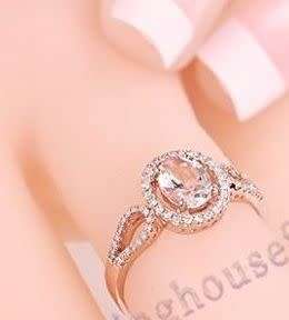 **IN STOCK!!** REAL STONES!!** 7x5mm Pink Morganite Natural Diamonds Ring Engagement Wedding 10