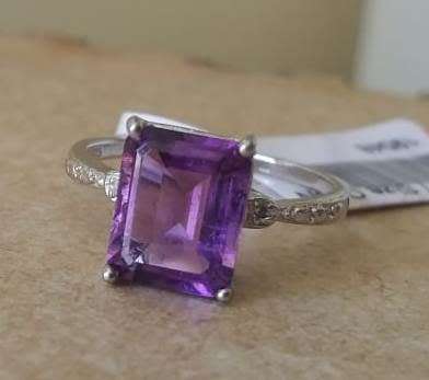 ***IN STOCK!!*** GORGEOUS REAL AMETHYST SOLID STERLING SILVER STAMPED 925 RING