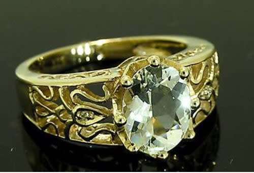 "IN STOCK!" 9ct Solid GOLD NATURAL Aquamarine DIAMOND Solitaire Ring