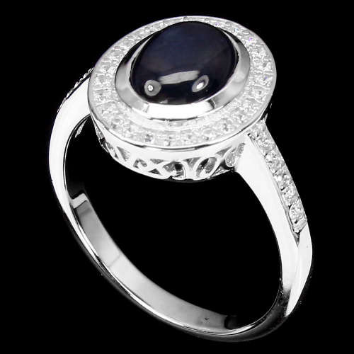 "IN STOCK" Oval 8x6mm 6 Rays Star Sapphire Diffusion 925 Sterling Silver Ring Sz 6
