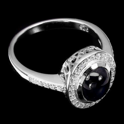 "IN STOCK" Oval 8x6mm 6 Rays Star Sapphire Diffusion 925 Sterling Silver Ring Sz 6
