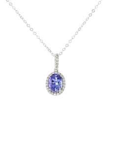 Genuine Tanzanite & Diamond 925 Sterling Silver Jewellery Set