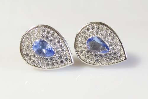 Natural Genuine Tanzanite and Sterling Silver Earrings - 2 Options