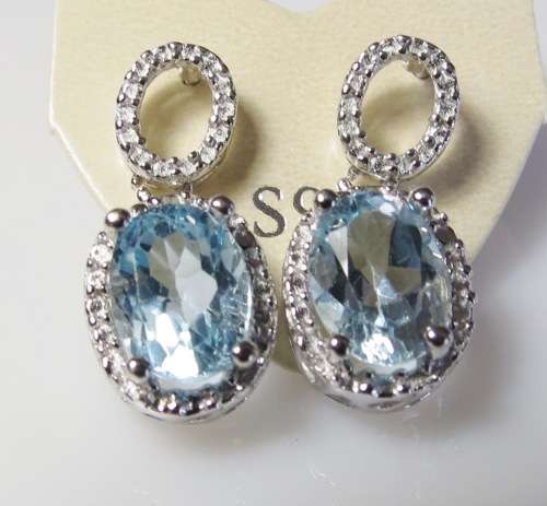 ***IN STOCK!!*** REAL TOPAZ AND STERLING SILVER EARRINGS
