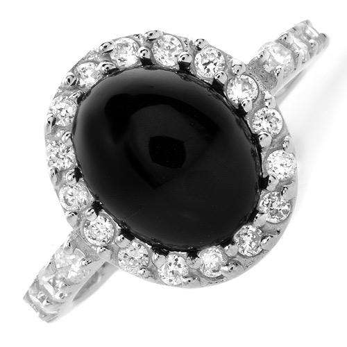 ***R1 770*** Brand New Ring With 1.10ctw Onyx and Cubic zirconia Made in 925 Sterling silver