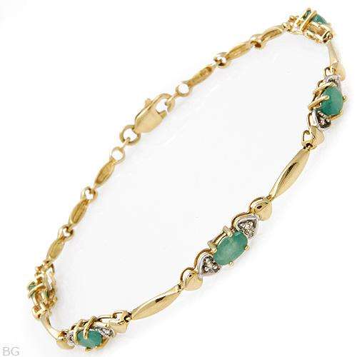 ***12 350*** 0.80ctw Precious Stones - Genuine Diamonds and Emeralds Made in Yellow Gold