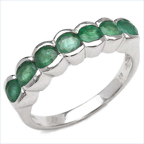 ***R2 330*** 1.05CTW Genuine Emerald .925 Sterling Silver Ring