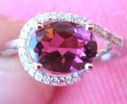 ***R24 990!!!*** Maroon Tourmaline & Diamond 14K White Gold Ring