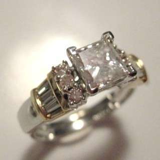 ***R115 866*** TWIN SET 1.54 Ct E/VS Princess Certified Diamond Engagement Ring