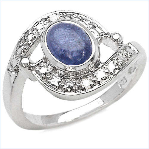 ***R4 990*** 1.38CTW Genuine Tanzanite & Diamond .925 Sterling Silver Ring