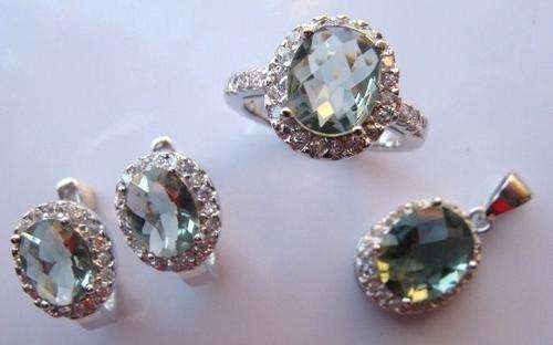 **R4 660** Green Amethyst and 925 sterling silver set