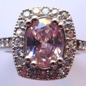 **R1 599** Pink and white Topaz solid sterling silver ring