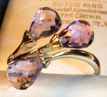 SUPERB SOLID 9CT GOLD BRIOLETTE LADIES AMAZING RING SIZE S