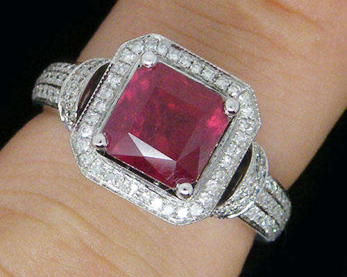 ***R54 000*** DONT MISS!!! 14Kt WG 3.60ct Natural Diamond Red Ruby Ring