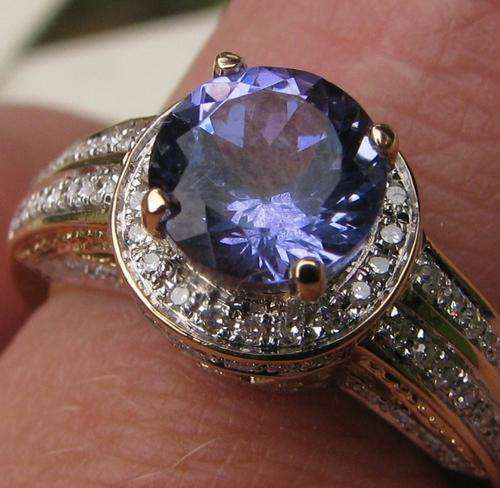 ***R32 000*** Solid 14K Yellow Gold 2.35 Ct Diamond and Tanzanite Ring