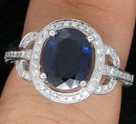 **R56 790***MONEY- BACK GUARANTEE*** Solid 3.80CT 14Kt Gold Clean Blue Sapphire Diamond Ring