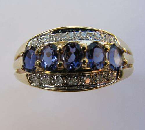 ***R27 844*** SUPERB 9CT SOLID GOLD TANZANITE & DIAMOND RING SIZE 6