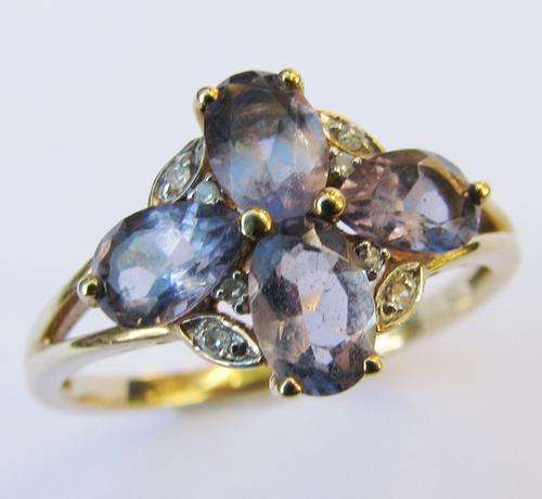 ***R35 000*** SUPERB 9CT GOLD REAL TANZANITE & DIAMOND RING SIZE R