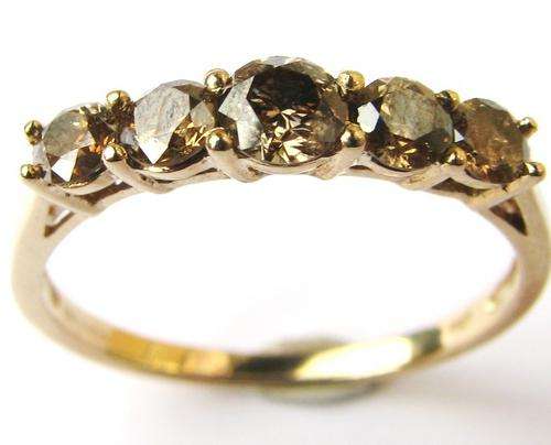 ***R24 000*** 9CT GOLD 1.00 CARAT COGNAC DIAMOND ETERNITY RING