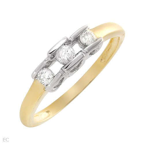 ***R18 000*** Three-stone Ring With 0.25ct Genuine Diamonds Crafted in Two tone Gold