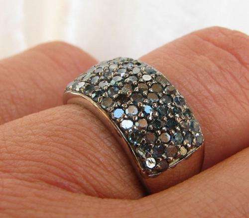1.21Ct Genuine Blue Diamond .925 Sterling silver Ring
