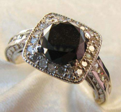 ***R37 500*** 3CT ROUND CUT BLACK DIAMOND ENGAGEMENT RING