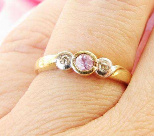 ***R9 500*** 9CT GOLD PINK SAPPHIRE & DIAMOND ETERNITY RING