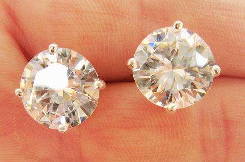 HUGE 1.2 cm SOLID 925 SILVER EARRING WITH CZ