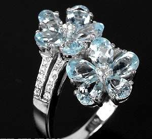 ***IN A DIFFERENT CLASS!!!*** AWESOME GENUINE SKY BLUE TOPAZ SAPPHIRE GOLD AND SILVER RING