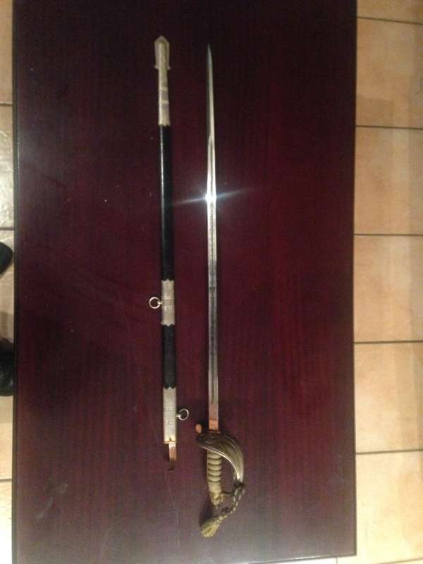 South African Naval Officers Ceremonial Sword - made by W.K.C. SOLINGEN, Germany