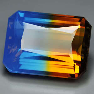 25.35ct.AWESOME BI-COLOR AMETRINE ORANGE BLUE OCT GEM