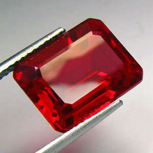 15.95ct AWESOME BLOOD RED RUBY OCTAGON CUT GEMSTONE
