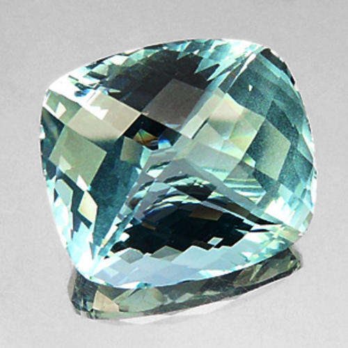 24.30ct SPLENDID!!CUSHION CHECKERBOARD AQUA BLUE QUARTZ GEM