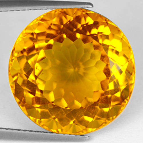 21.90ct SUPERB AAA GOLDEN YELLOW ROUND CUT CITRINE